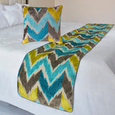 Plume Palatte Decorative Bed Runner and Pillow Cover