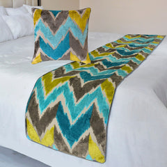 Plume Palatte Decorative Bed Runner and Pillow Cover