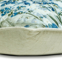 Petaline - Blue Cotton Throw Pillow Cover
