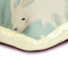 Bunny Hops - Powder Blue Cotton Lumbar Pillow Cover