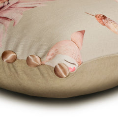 Bambi Dreams - Beige Cotton Lumbar Pillow Cover