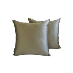 Taupe Gray Slub Satin - Taupe Satin Lumbar Pillow Cover