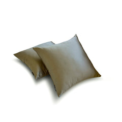 Taupe Gray Slub Satin - Taupe Satin Lumbar Pillow Cover