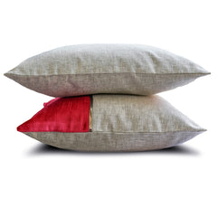 Winterberry Red - Red Linen Throw Pillow Cover