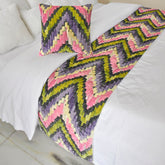Artful Chevron Decorative Bed Runner and Pillow Cover