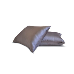 Ash Purple Slub Satin - Ash Purple Satin Lumbar Pillow Cover
