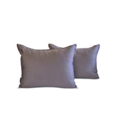 Ash Purple Slub Satin Lumbar Pillow Cover