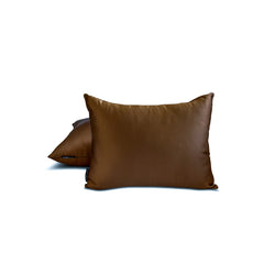 Brown Slub Satin - Brown Satin Lumbar Pillow Cover