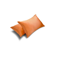 Orange Slub Satin - Orange Satin Lumbar Pillow Cover