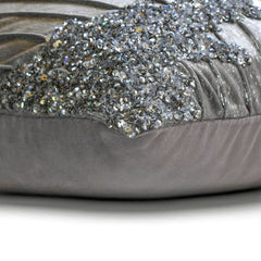 Moonlit Glitter - Silver Jacquard Throw Pillow Cover
