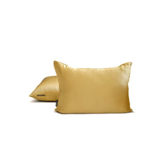 Light Gold Slub Satin - Light Gold Satin Lumbar Pillow Cover