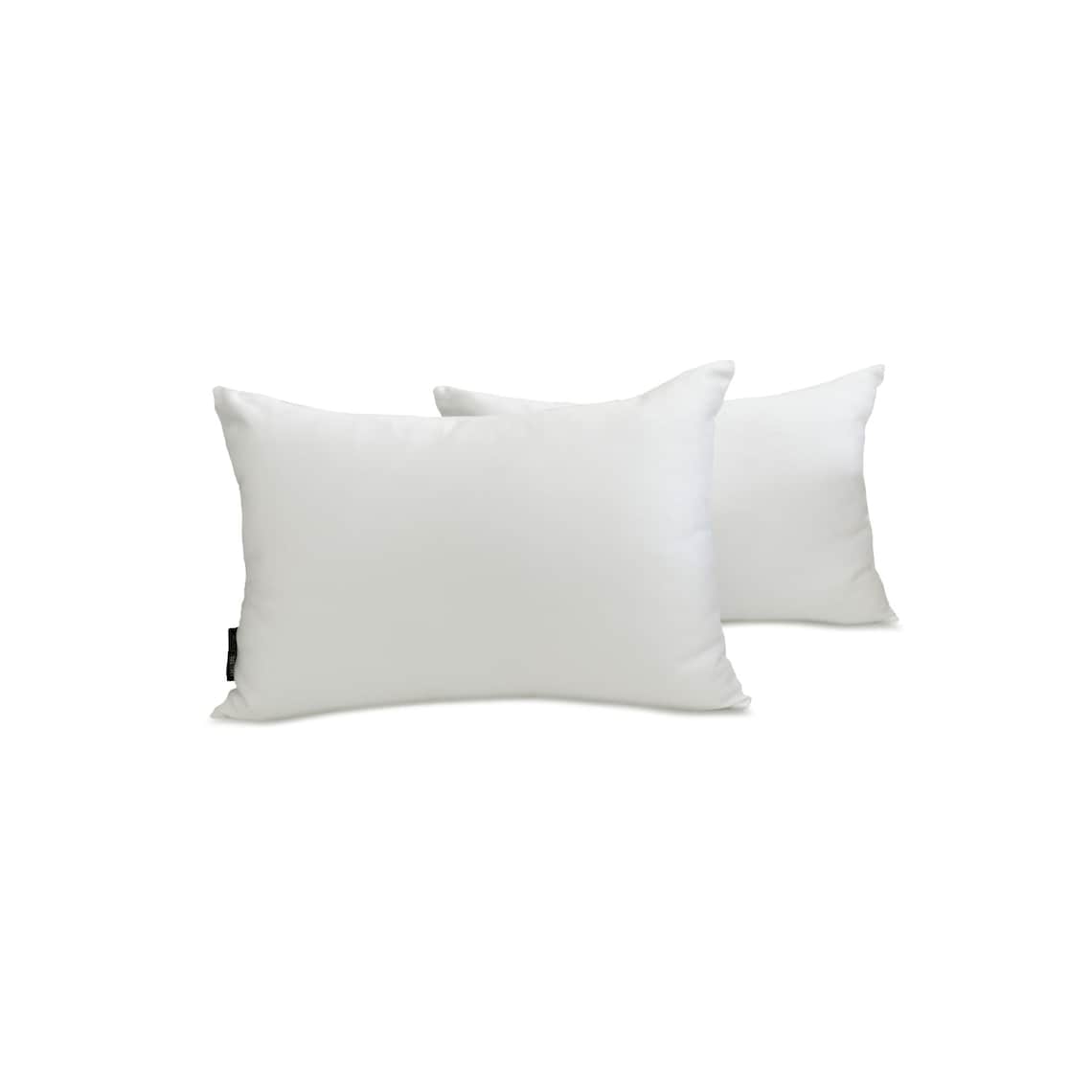 White Slub Satin Lumbar Pillow Cover