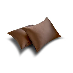 Brown Slub Satin - Brown Satin Lumbar Pillow Cover