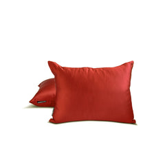 Rust Slub Satin - Rust Satin Lumbar Pillow Cover