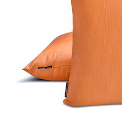 Orange Slub Satin - Orange Satin Lumbar Pillow Cover