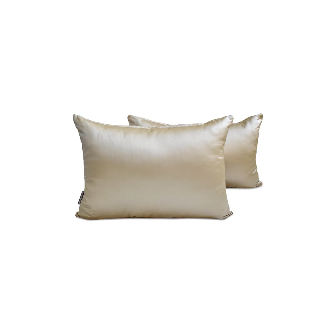 Champagne Slub Satin Lumbar Pillow Cover