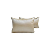 Champagne Slub Satin Lumbar Pillow Cover