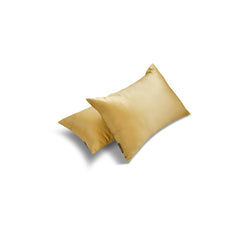 Light Gold Slub Satin - Light Gold Satin Lumbar Pillow Cover
