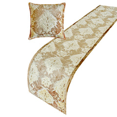 Emmeline - Velvet Beige Decorative Bed Runner and Pillow Cover