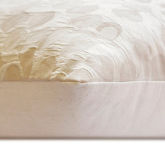 Pastel Petal Beige - Beige Jacquard Throw Pillow Cover