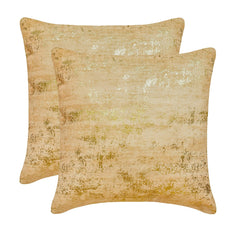 Ivory Gilded Glamour - Ivory & Gold Suede Throw Pillow Cover