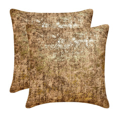 Brown Gilded Glamour - Brown & Gold Suede Throw Pillow Cover