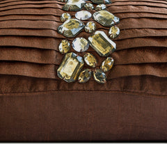 Brown Crystals - Brown Art Silk Throw Pillow Cover