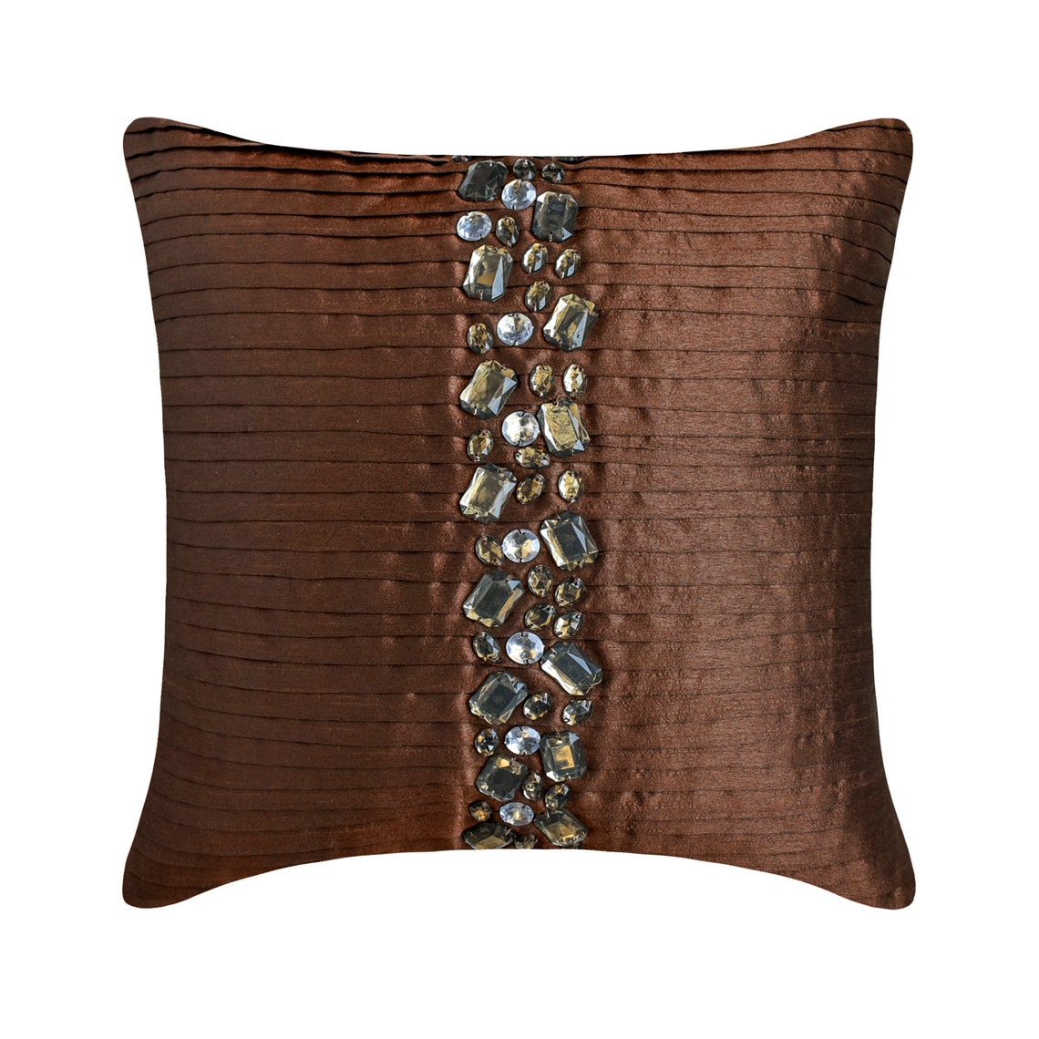 Brown Crystals Throw Pillow Cover
