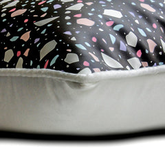 Terrazo Fun Black Lumbar Pillow Cover