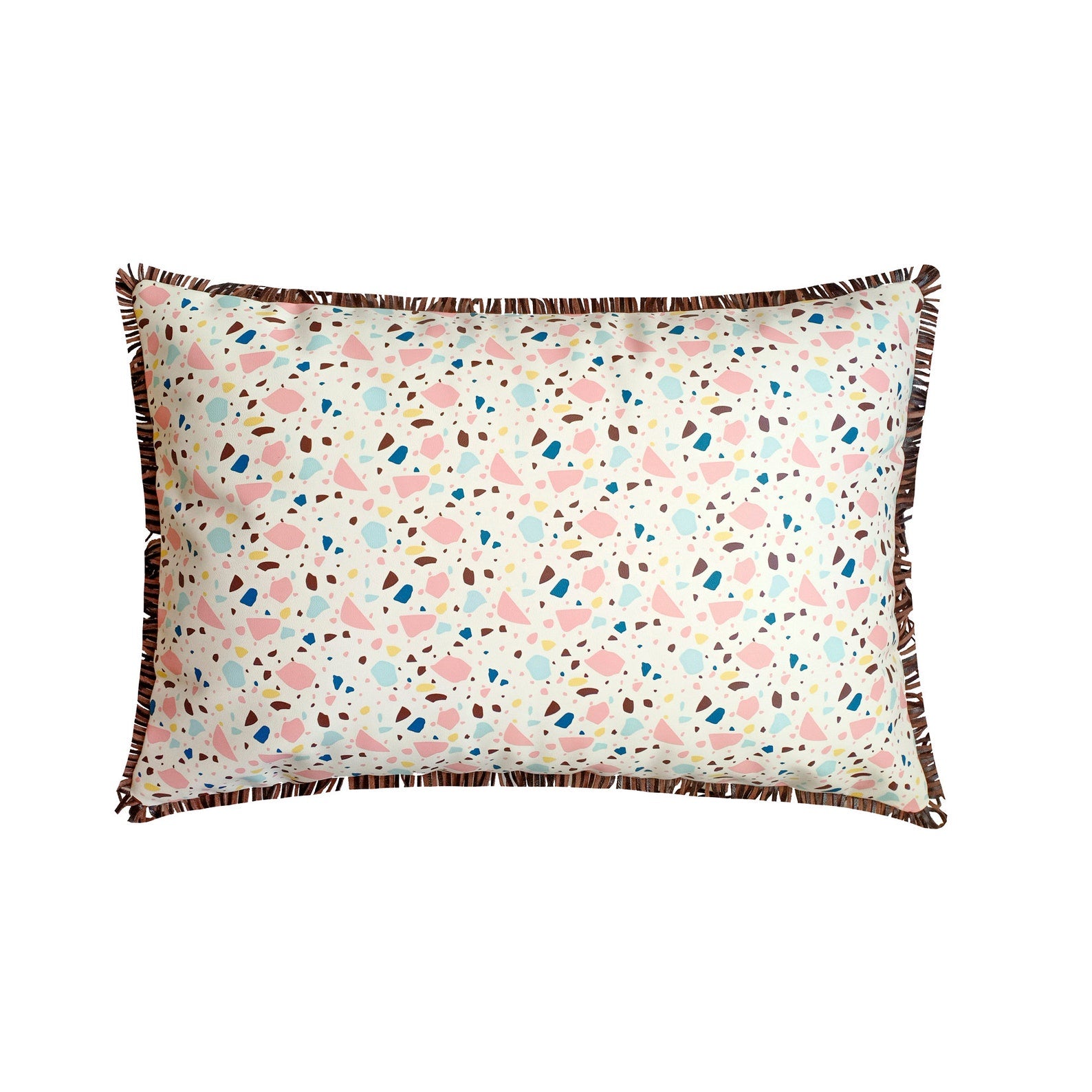 Terrazo Fun White Lumbar Pillow Cover