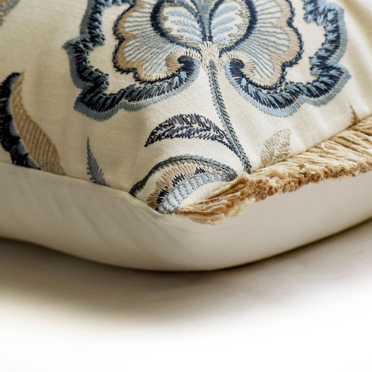 Blue Linen Lumbar Pillow Cover, Atasi The HomeCentric