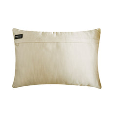 Jute Ivory Satini - Ivory & Beige Jute & Satin Lumbar Pillow Cover