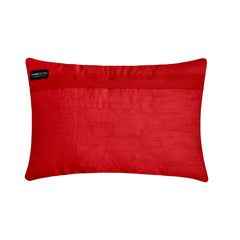 Crystal Dreams Red - Red Silk Lumbar Pillow Cover