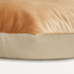 Velutinous Beige - Beige Velvet & Linen Lumbar Pillow Cover