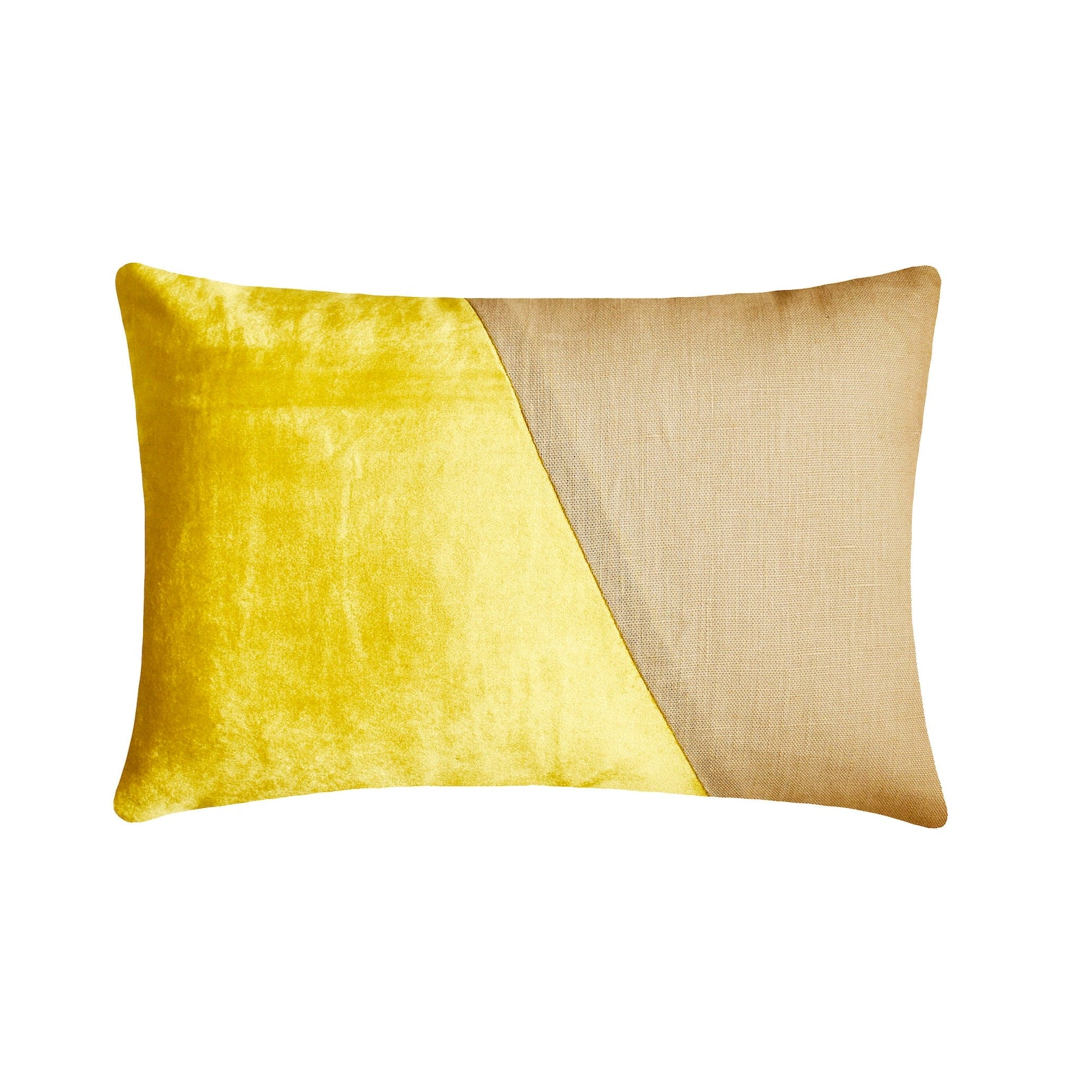 Velutinous Yellow Lumbar Pillow Cover