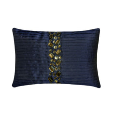 Crystal Dreams Navy Lumbar Pillow Cover