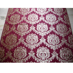 Ruby Royal Damask Jacquard Weave Fabric By The Yard