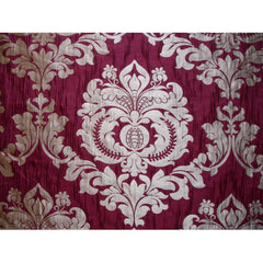 Ruby Royal Damask Jacquard Weave Fabric By The Yard