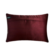 Jute Wine Satini - Wine & Purple Jute & Satin Lumbar Pillow Cover