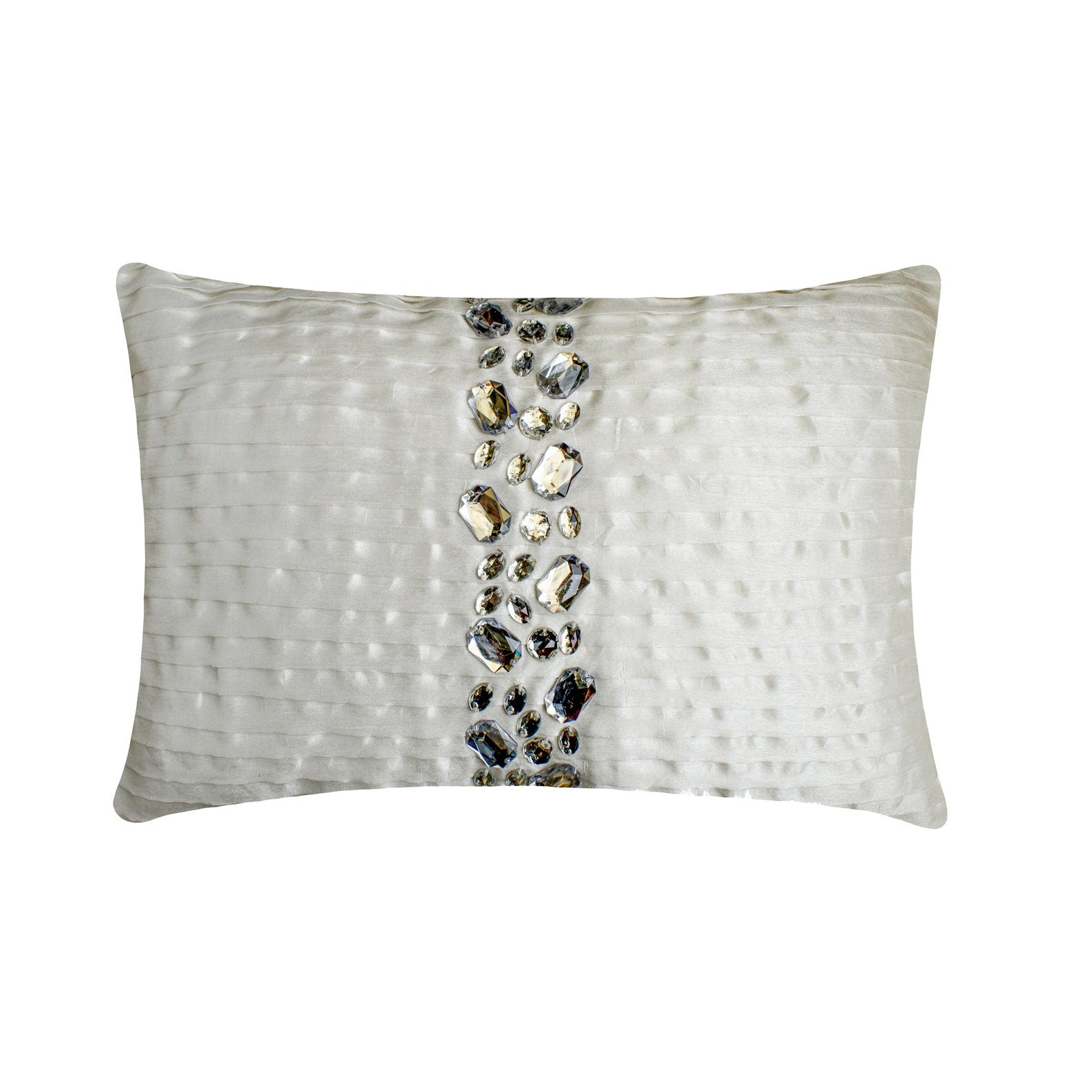 Crystal Dreams White Lumbar Pillow Cover