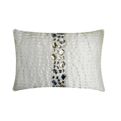 Crystal Dreams White Lumbar Pillow Cover