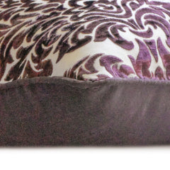 Wine Damask - Purple Velvet Throw Pillow Cover