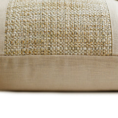Sabrina Beige - Beige Linen & Jute Lumbar Pillow Cover