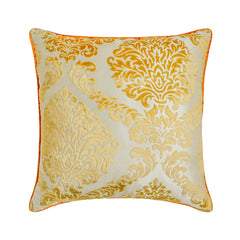 Blonde Damask Throw Pillow Cover