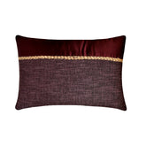 Jute Wine Satini Lumbar Pillow Cover