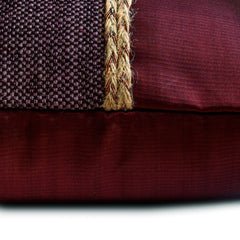 Jute Wine Satini - Wine & Purple Jute & Satin Lumbar Pillow Cover