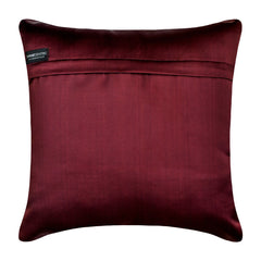 Jute Wine Suit - Wine Jute & Satin Decorative Euro Sham