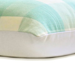 Aqua Plaid Play - Aqua Blue Cotton Lumbar Pillow Cover