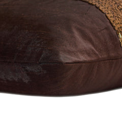 Brown Center - Brown Silk Lumbar Pillow Cover