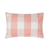 Peach Pink Plaid Play Lumbar Pillow Cover